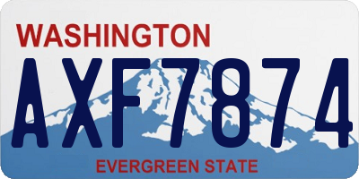 WA license plate AXF7874