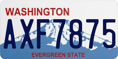 WA license plate AXF7875