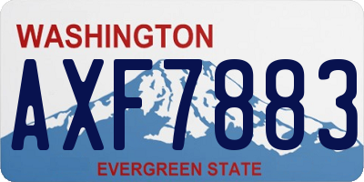 WA license plate AXF7883