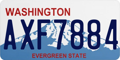 WA license plate AXF7884