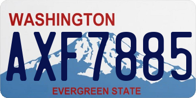 WA license plate AXF7885