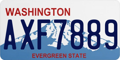 WA license plate AXF7889