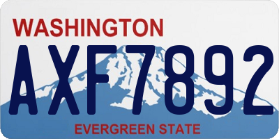 WA license plate AXF7892