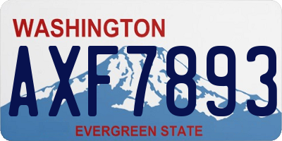 WA license plate AXF7893