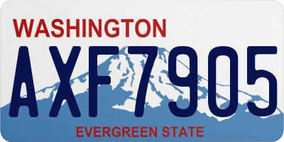 WA license plate AXF7905
