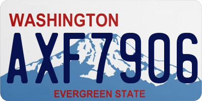 WA license plate AXF7906