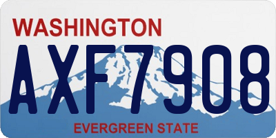 WA license plate AXF7908