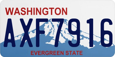 WA license plate AXF7916