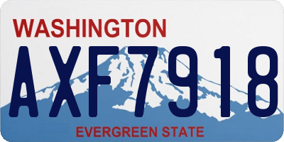 WA license plate AXF7918