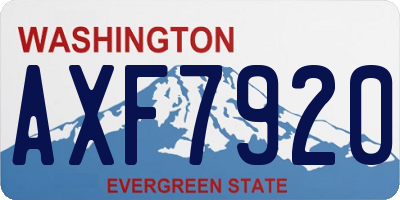 WA license plate AXF7920