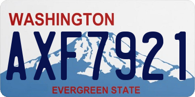 WA license plate AXF7921