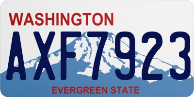WA license plate AXF7923
