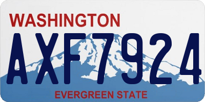 WA license plate AXF7924