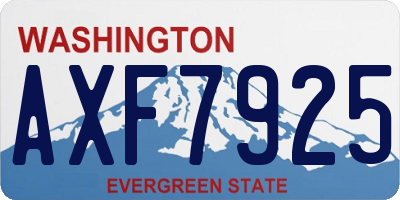 WA license plate AXF7925