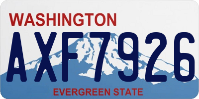 WA license plate AXF7926