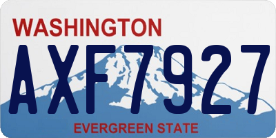WA license plate AXF7927