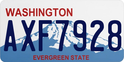 WA license plate AXF7928
