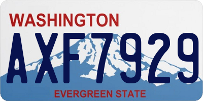 WA license plate AXF7929