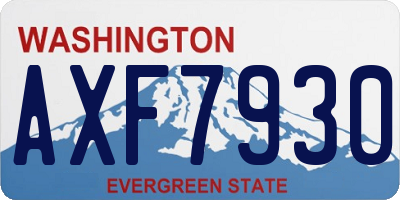 WA license plate AXF7930