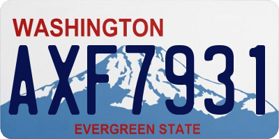 WA license plate AXF7931