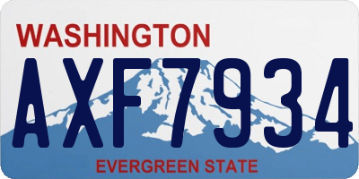 WA license plate AXF7934