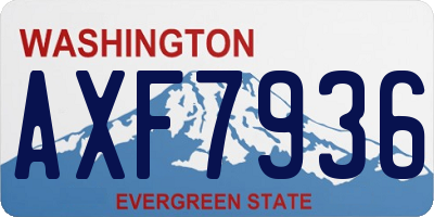 WA license plate AXF7936