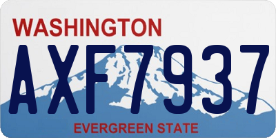 WA license plate AXF7937