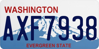 WA license plate AXF7938