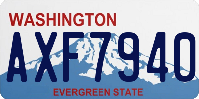 WA license plate AXF7940