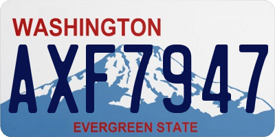 WA license plate AXF7947
