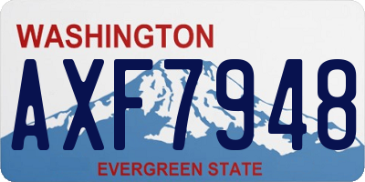 WA license plate AXF7948