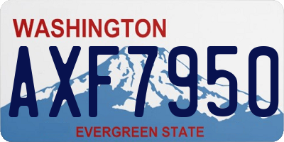 WA license plate AXF7950