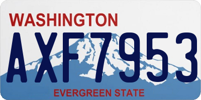 WA license plate AXF7953