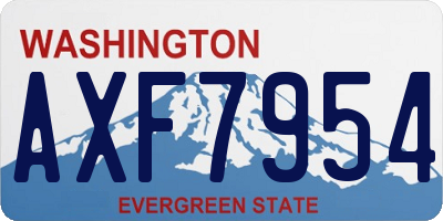 WA license plate AXF7954