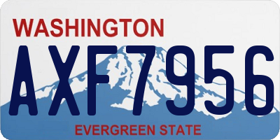 WA license plate AXF7956
