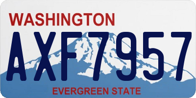 WA license plate AXF7957