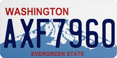 WA license plate AXF7960