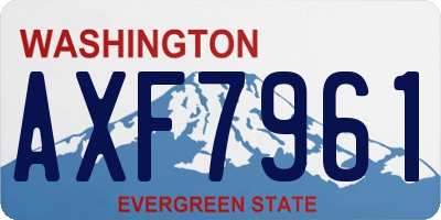 WA license plate AXF7961