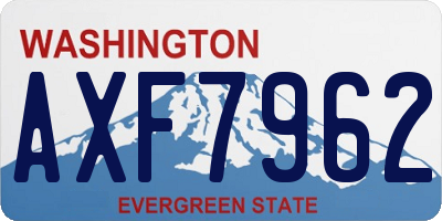 WA license plate AXF7962