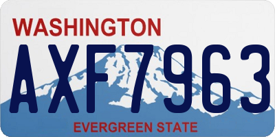 WA license plate AXF7963