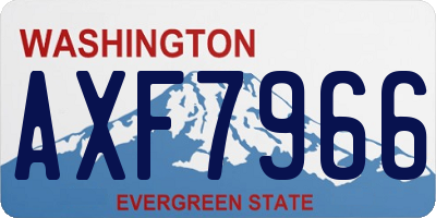 WA license plate AXF7966