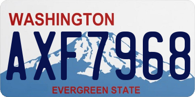 WA license plate AXF7968