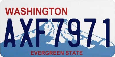 WA license plate AXF7971