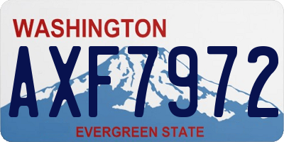 WA license plate AXF7972