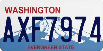 WA license plate AXF7974