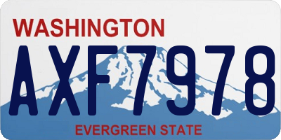 WA license plate AXF7978