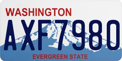 WA license plate AXF7980