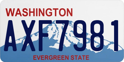 WA license plate AXF7981