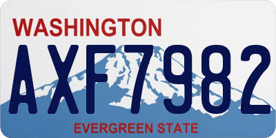 WA license plate AXF7982