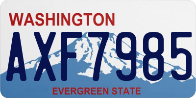 WA license plate AXF7985